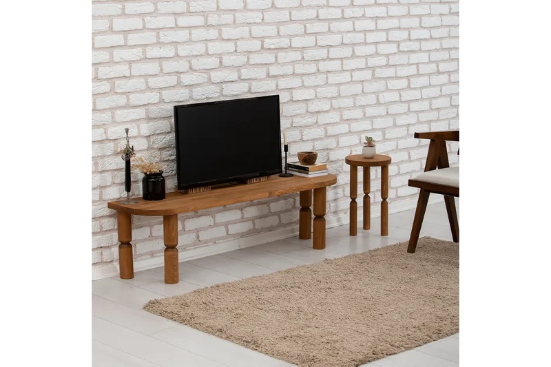 Ida Golvstående Tv Bänk 140 cm i Mörkt Trä - Brun - Möbler - Tv möbel & mediamöbel - TV bänk & mediabänk