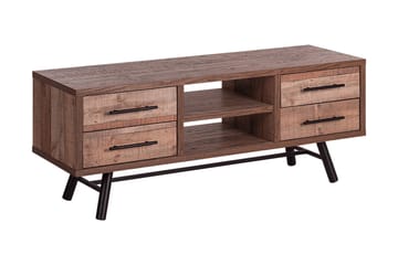 Illari Golvstående Tv Bänk 127 cm med Förvaring i Ljust Trä - Brun - Möbler - Tv möbel & mediamöbel - TV bänk & mediabänk