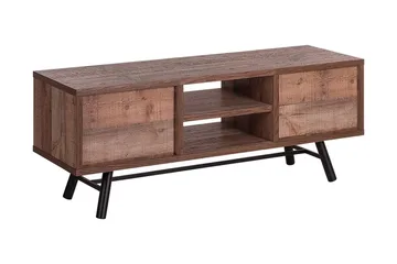 Illari Golvstående Tv Bänk 127 cm med Förvaring i Ljust Trä - Brun - Möbler - Tv möbel & mediamöbel - TV bänk & mediabänk