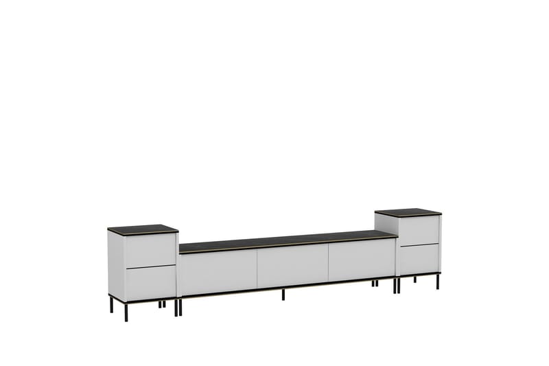 Imaj Tv-bänk 260 cm - Guld/Svart/Vit - Möbler - Tv möbel & mediamöbel - TV bänk & mediabänk