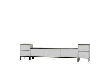 Imaj Tv-bänk 260 cm - Guld/Svart/Vit - Möbler - Tv möbel & mediamöbel - TV bänk & mediabänk
