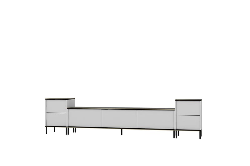 Imaj Tv-bänk 260 cm - Guld/Svart/Vit - Möbler - Tv möbel & mediamöbel - TV bänk & mediabänk