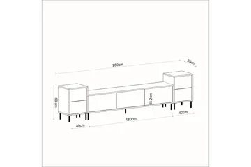 Imaj Tv-bänk 260 cm - Guld/Svart/Vit - Möbler - Tv möbel & mediamöbel - TV bänk & mediabänk