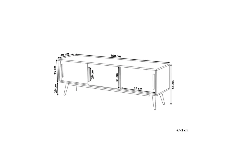 Indiana Tv-Bänk 40x160 cm - Vit - Möbler - Tv möbel & mediamöbel - TV bänk & mediabänk