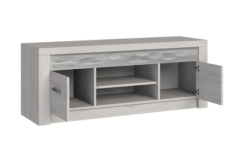 Indianapolis TV-bänk 137x42x53 cm - Vit Led-Belysning - Möbler - Tv möbel & mediamöbel - TV bänk & mediabänk