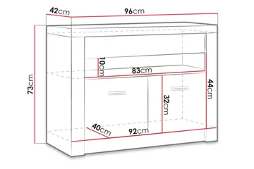 Indianapolis TV-bänk 96x42x73 cm - Vit - Möbler - Tv möbel & mediamöbel - TV bänk & mediabänk