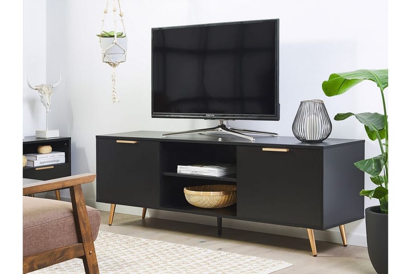 Indio TV-bänk 166x40 cm - Svart - Möbler - Tv möbel & mediamöbel - TV bänk & mediabänk