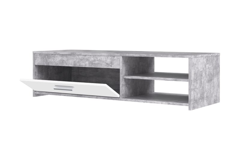 Iztaza Tv-bänk 120 cm - Betonggrå/Vit - Möbler - Tv möbel & mediamöbel - TV bänk & mediabänk