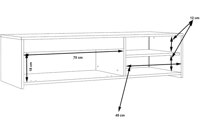 Iztaza Tv-bänk 120 cm - Betonggrå/Vit - TV bänk & mediabänk