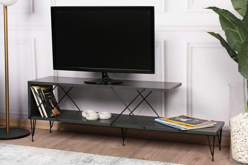 Jaennis Tv-bänk 120 cm - Antracit - TV bänk & mediabänk