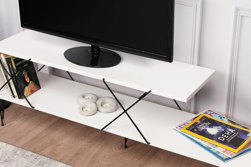 Jaennis Tv-bänk 120 cm - Vit - Möbler - Tv möbel & mediamöbel - TV bänk & mediabänk