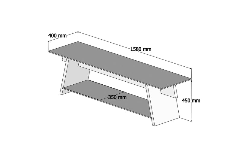 Jamerria TV-Bänk 158 cm - Valnöt/Svart - TV bänk & mediabänk