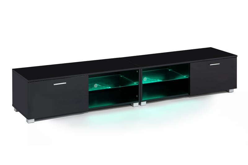Jugansbo Tv-Bänk 200 cm LED-Belysning - Svart - Möbler - Tv möbel & mediamöbel - TV bänk & mediabänk