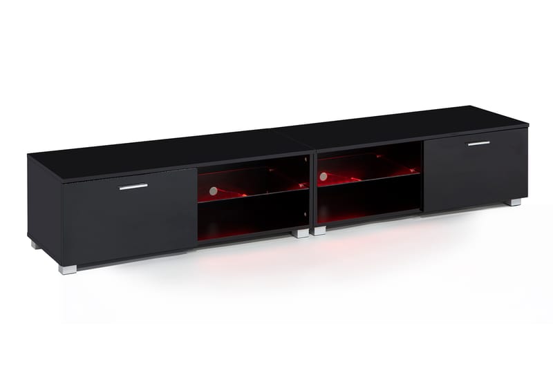 Jugansbo Tv-Bänk 200 cm LED-Belysning - Svart - Möbler - Tv möbel & mediamöbel - TV bänk & mediabänk