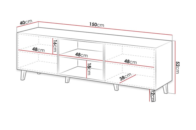 Juniskär Tv-bänk 40x52x150 cm - Svart - Möbler - Tv möbel & mediamöbel - TV bänk & mediabänk