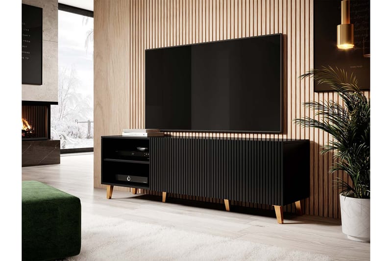 Juniskär Tv-bänk 40x52x150 cm - Svart - Möbler - Tv möbel & mediamöbel - TV bänk & mediabänk