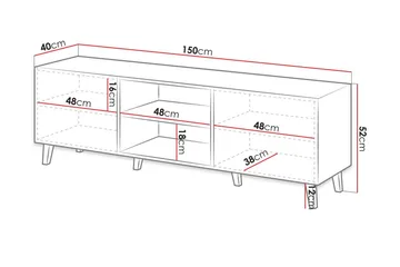 Juniskär Tv-bänk 40x52x150 cm - Svart - Möbler - Tv möbel & mediamöbel - TV bänk & mediabänk