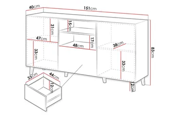 Juniskär Tv-bänk 40x82x150 cm - Svart - Möbler - Tv möbel & mediamöbel - TV bänk & mediabänk