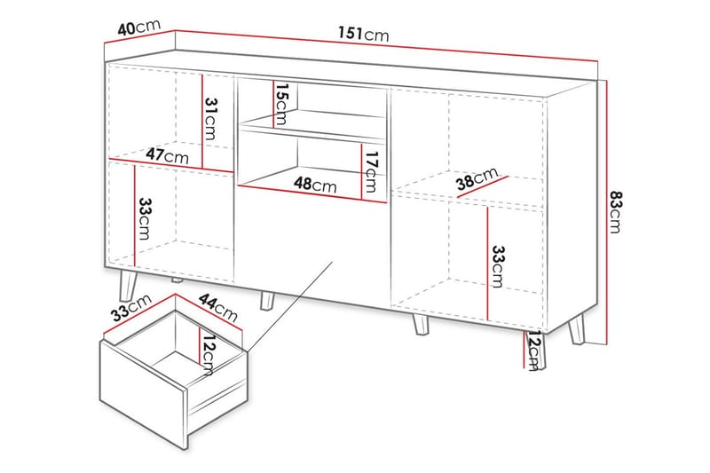 Juniskär Tv-bänk 40x82x150 cm - Svart - Möbler - Tv möbel & mediamöbel - TV bänk & mediabänk