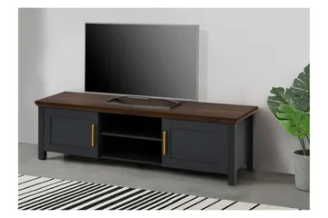 Juntolah Golvstående TV Bänk 160 cm med Förvaring i Målat Trä - Antracitgrå - Möbler - Tv möbel & mediamöbel - TV bänk & mediabänk