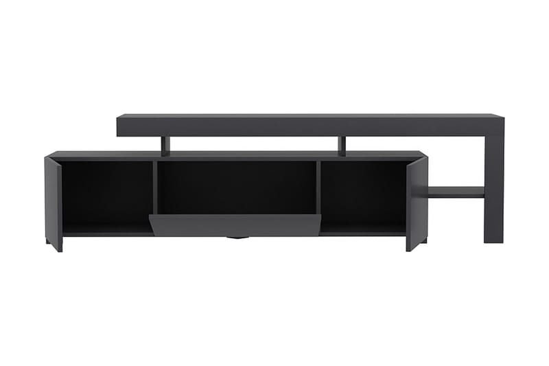 Jurukovo Golvstående TV Bänk 192 cm med Förvaring i Målat Trä - Antracit - Möbler - Tv möbel & mediamöbel - TV bänk & mediabänk