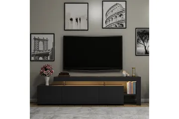 Jurukovo Golvstående TV Bänk 192 cm med Förvaring i Målat Trä - Antracit - Möbler - Tv möbel & mediamöbel - TV bänk & mediabänk
