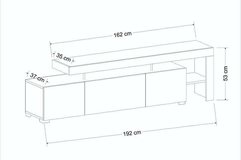 Jurukovo Tv-bänk 192 cm - Antracit - Möbler - Tv möbel & mediamöbel - TV bänk & mediabänk