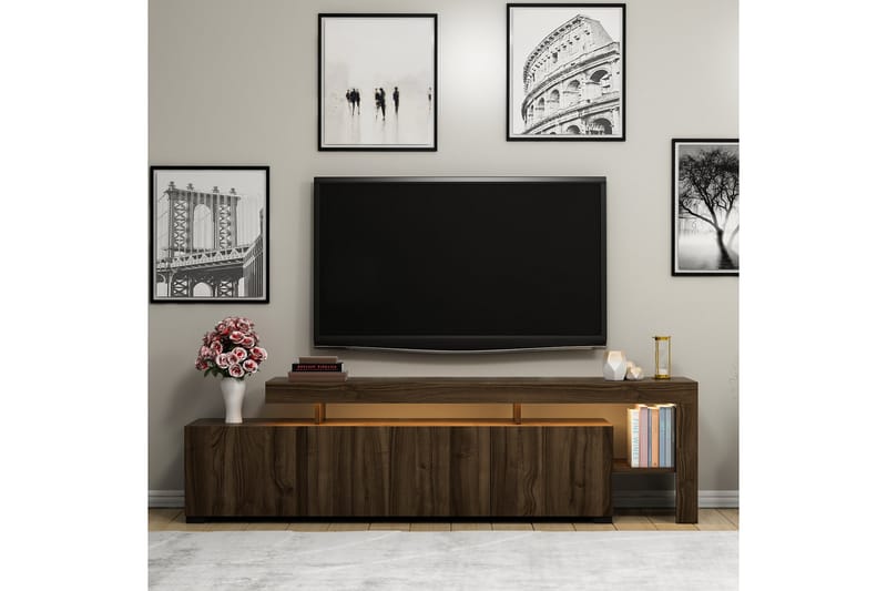 Jurukovo Tv-bänk 192x37 cm Brun - Hanah Home - Möbler - Tv möbel & mediamöbel - TV bänk & mediabänk