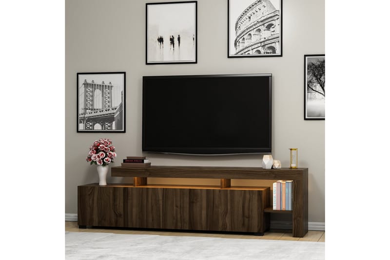 Jurukovo Tv-bänk 192x37 cm Brun - Hanah Home - Möbler - Tv möbel & mediamöbel - TV bänk & mediabänk