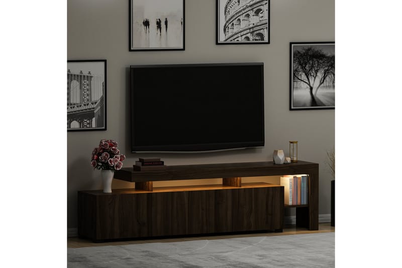 Jurukovo Tv-bänk 192x37 cm Brun - Hanah Home - TV bänk & mediabänk