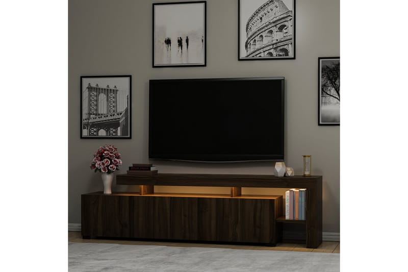 Jurukovo Tv-bänk 192x37 cm Brun - Hanah Home - TV bänk & mediabänk