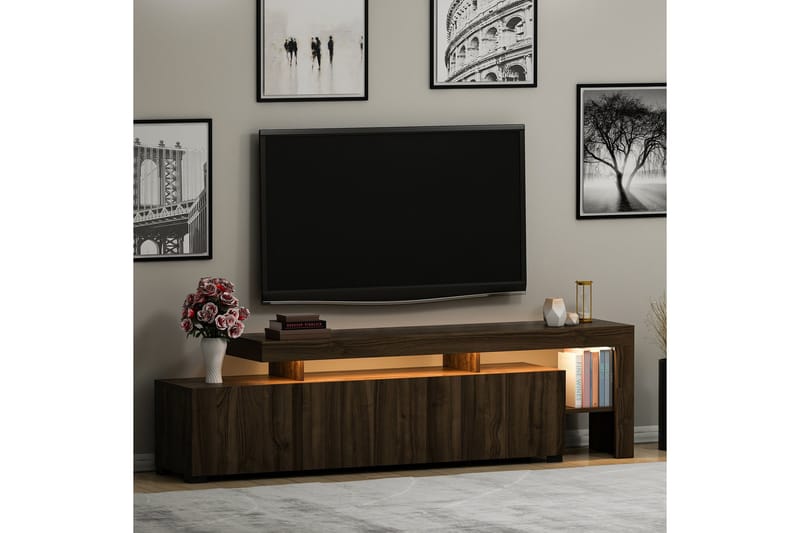 Jurukovo Tv-bänk 192x37 cm Brun - Hanah Home - TV bänk & mediabänk