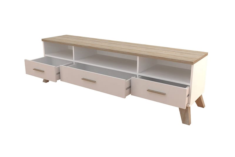 Kardos TV-bänk 180 cm - Vit/Ek - Möbler - Tv möbel & mediamöbel - TV bänk & mediabänk
