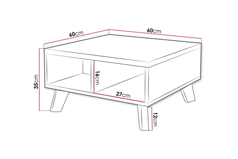 Kardos TV-bänk 60 cm - Vit/Ek - TV bänk & mediabänk