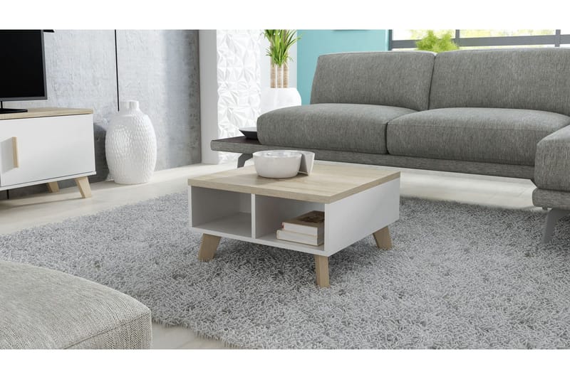 Kardos TV-bänk 60 cm - Vit/Ek - Möbler - Tv möbel & mediamöbel - TV bänk & mediabänk