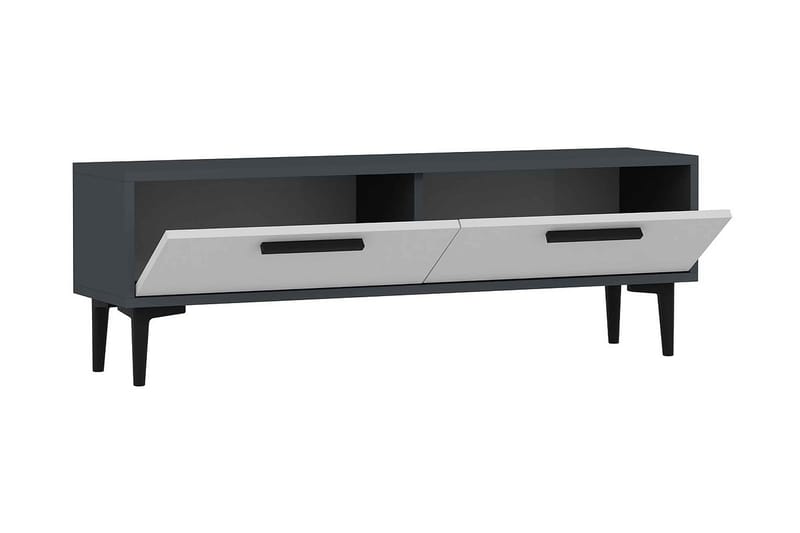 Kasteel Tv-bänk 120 cm - Antracit/Vit - Möbler - Tv möbel & mediamöbel - TV bänk & mediabänk