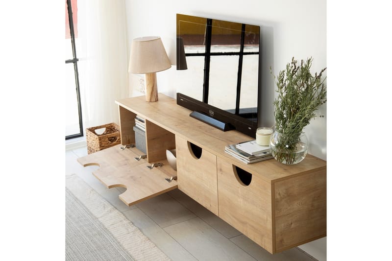 Khalidur Tv-bänk 180 cm - Ek - Möbler - Tv möbel & mediamöbel - TV bänk & mediabänk