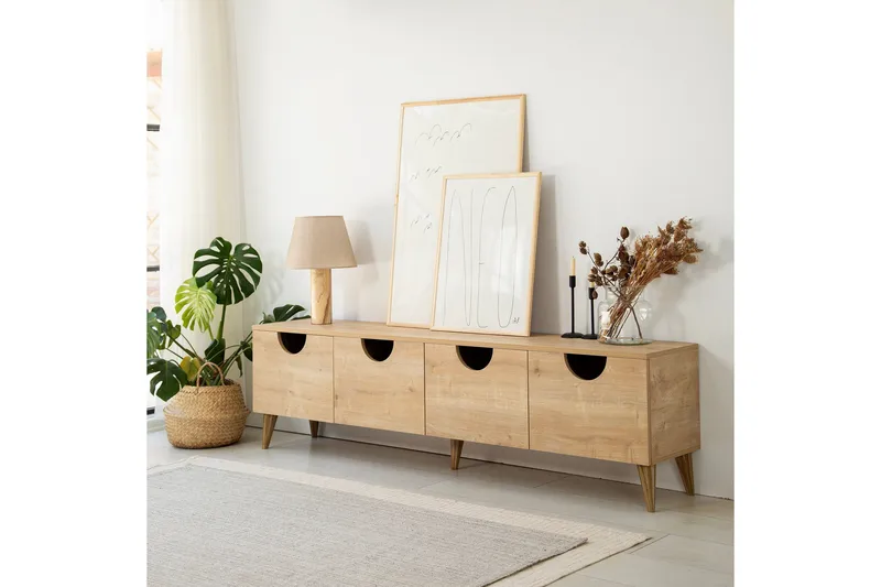 Khalidur Tv-bänk 180 cm - Ek - Möbler - Tv möbel & mediamöbel - TV bänk & mediabänk