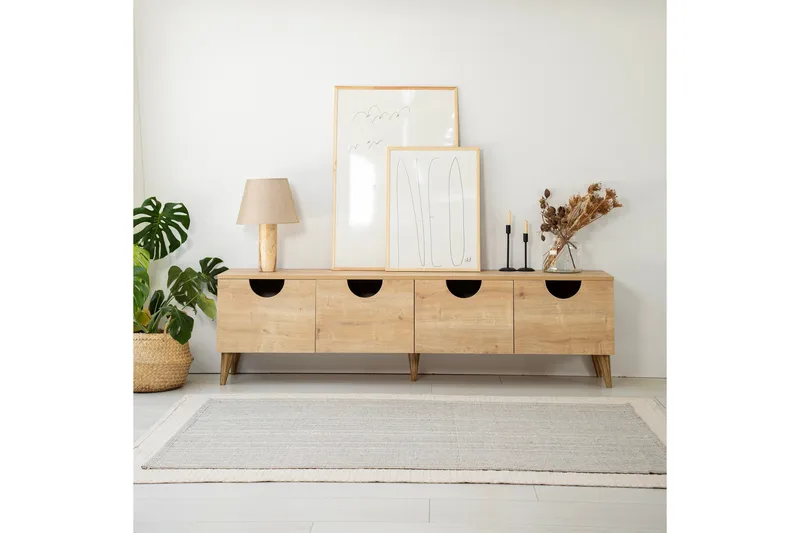 Khalidur Tv-bänk 180 cm - Ek - Möbler - Tv möbel & mediamöbel - TV bänk & mediabänk