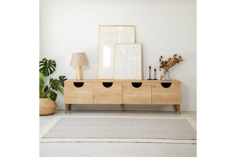 Khalidur Tv-bänk 180 cm - Ek - Möbler - Tv möbel & mediamöbel - TV bänk & mediabänk