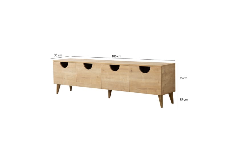 Khalidur Tv-bänk 180 cm - Ek - Möbler - Tv möbel & mediamöbel - TV bänk & mediabänk
