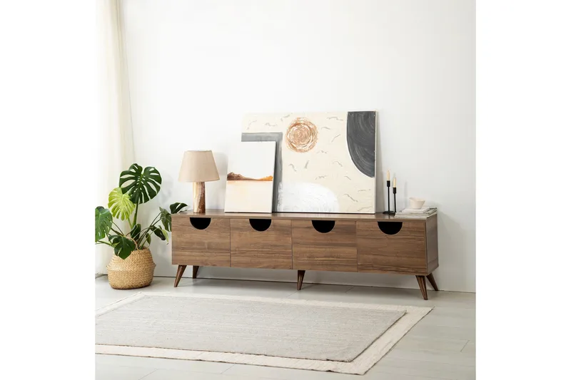 Khalidur Tv-bänk 180 cm - Valnöt - Möbler - Tv möbel & mediamöbel - TV bänk & mediabänk