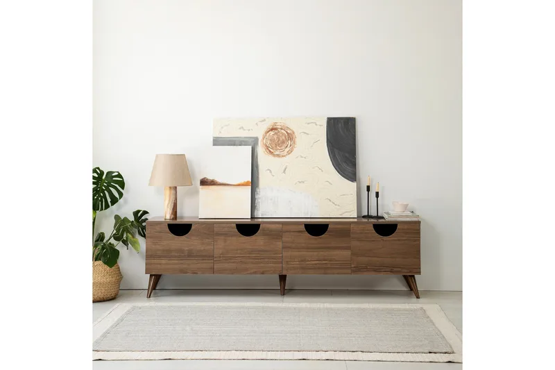 Khalidur Tv-bänk 180 cm - Valnöt - Möbler - Tv möbel & mediamöbel - TV bänk & mediabänk