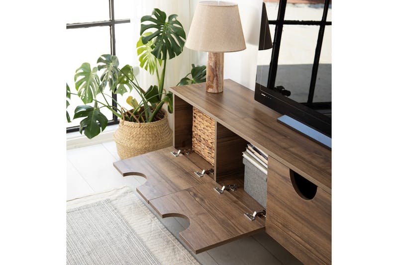 Khalidur Tv-bänk 180 cm - Valnöt - Möbler - Tv möbel & mediamöbel - TV bänk & mediabänk