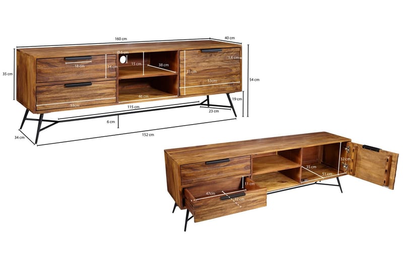 Kimbal TV-Bänk 160 cm - Trä/natur - Möbler - Tv möbel & mediamöbel - TV bänk & mediabänk