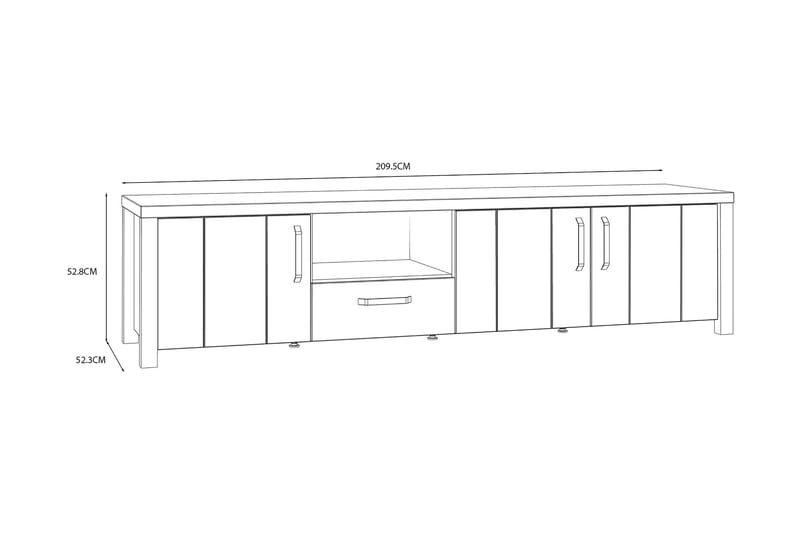 Konitsa Tv-bänk 210 cm - Brun/Svart - Möbler - Tv möbel & mediamöbel - TV bänk & mediabänk