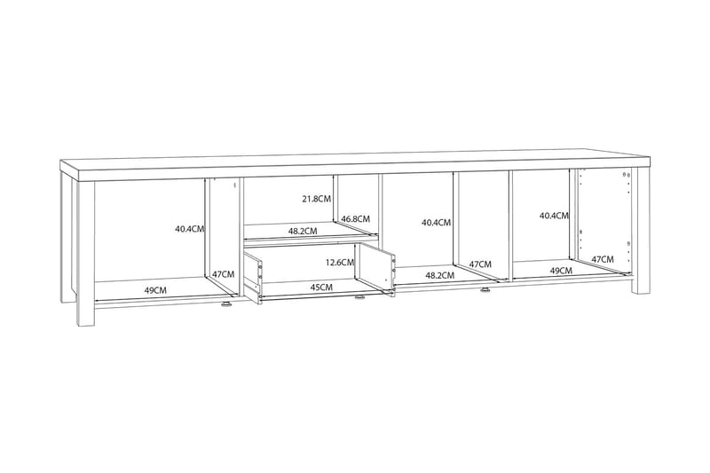 Konitsa Tv-bänk 210 cm - Brun/Svart - Möbler - Tv möbel & mediamöbel - TV b�änk & mediabänk