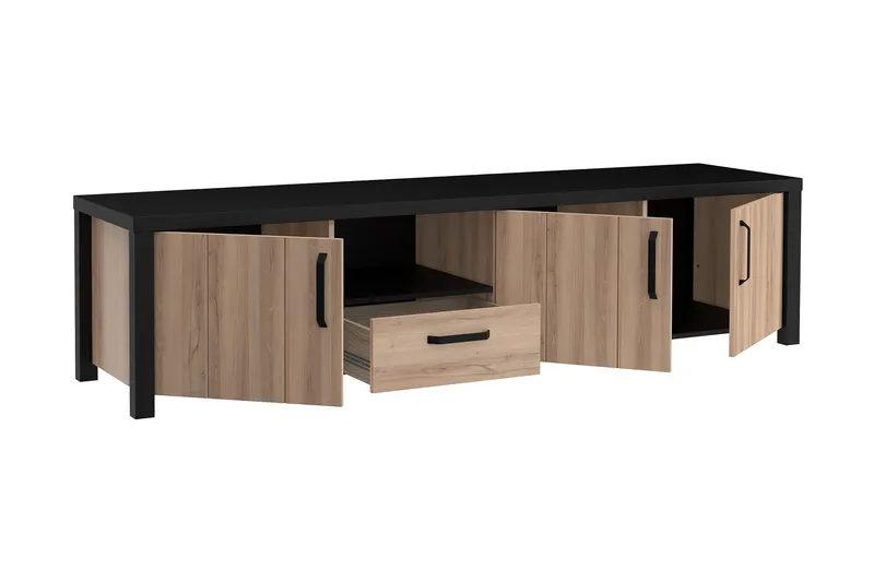 Konitsa Tv-bänk 210 cm - Brun/Svart - Möbler - Tv möbel & mediamöbel - TV bänk & mediabänk