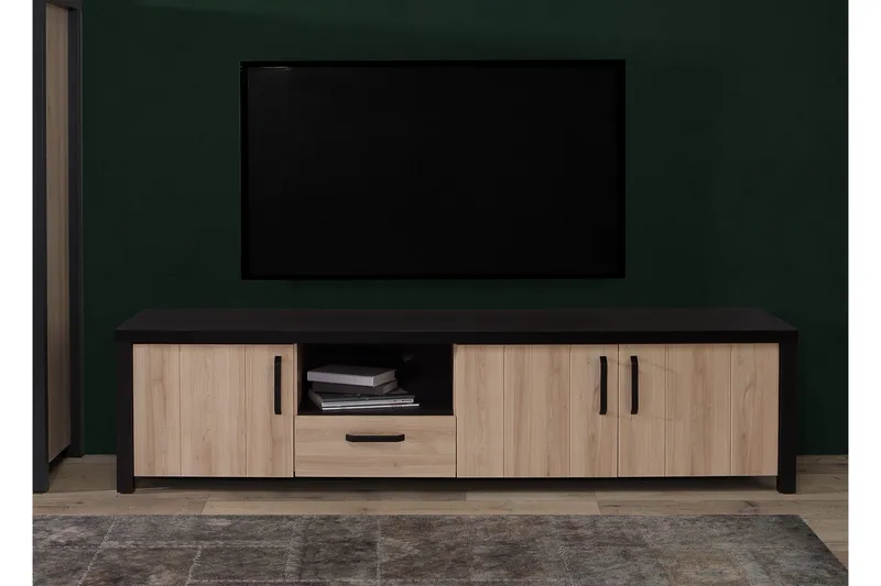 Konitsa Tv-bänk 210 cm - Brun/Svart - Möbler - Tv möbel & mediamöbel - TV bänk & mediabänk