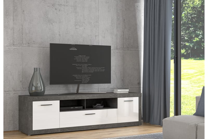 Kranea Tv-bänk 213 cm - Grå/Vit - TV bänk & mediabänk